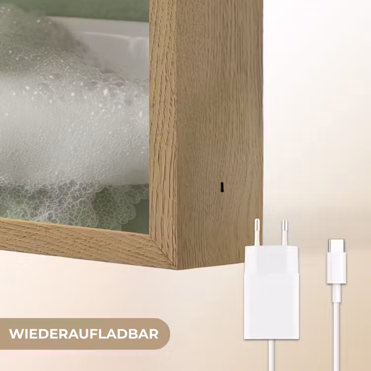 Hond - Bad - Champagne - Handdoek Light Box met batterij (Wandlamp) middel -USP_websiteoplaadbaarDE