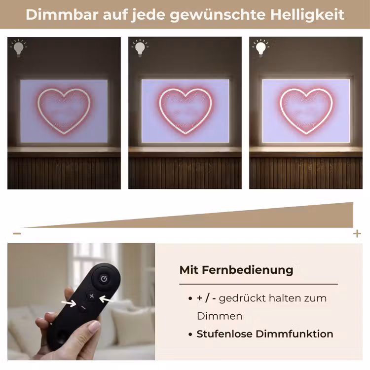 I liked it so it's mine - Neon hart - Paars Light Box met batterij (Wandlamp) middel -USP_dimbaarDE