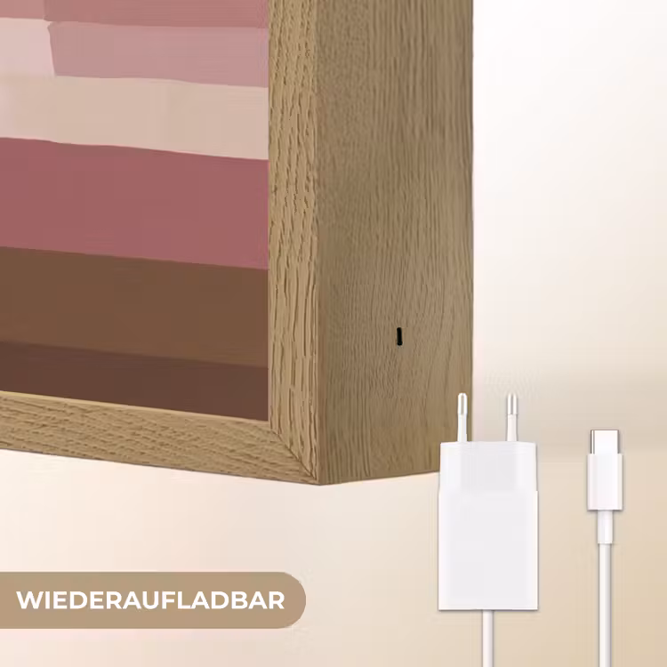 Illustratie - Bloemen - Vlakken - Abstract Light Box met batterij (Wandlamp) middel -USP_websiteoplaadbaarDE