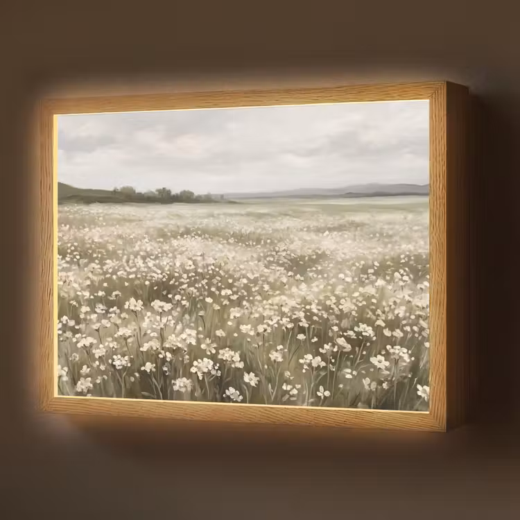 Illustratie - Landschap - Wit Light Box met batterij (Wandlamp) middel -z3d_website