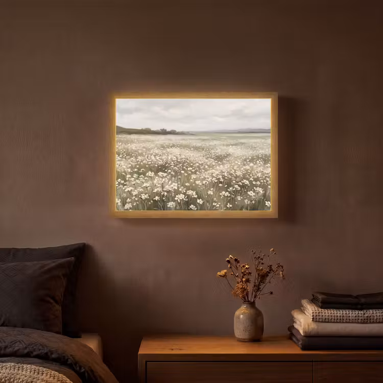Illustratie - Landschap - Wit Light Box met batterij (Wandlamp) middel -sfeer4