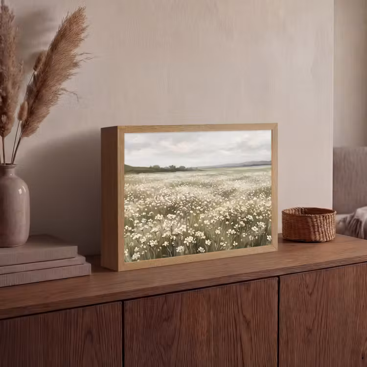 Illustratie - Landschap - Wit Light Box met batterij (Wandlamp) middel -sfeer2