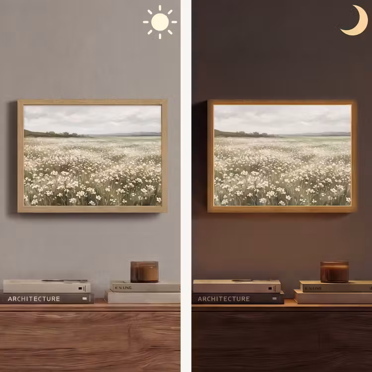 Illustratie - Landschap - Wit Light Box met batterij (Wandlamp) middel -sfeer3
