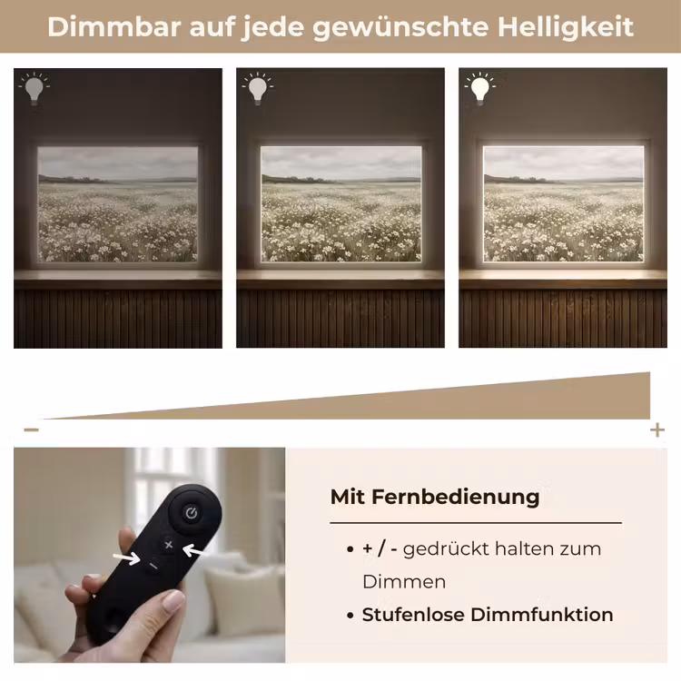 Illustratie - Landschap - Wit Light Box met batterij (Wandlamp) middel -USP_dimbaarDE