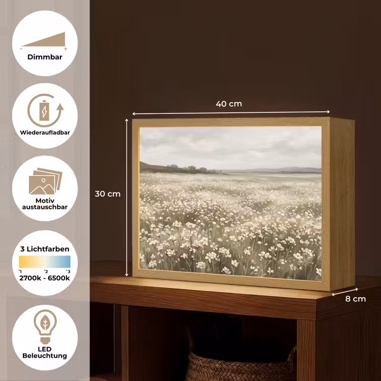 Illustratie - Landschap - Wit Light Box met batterij (Wandlamp) middel -USP_websiteoverzichtDE