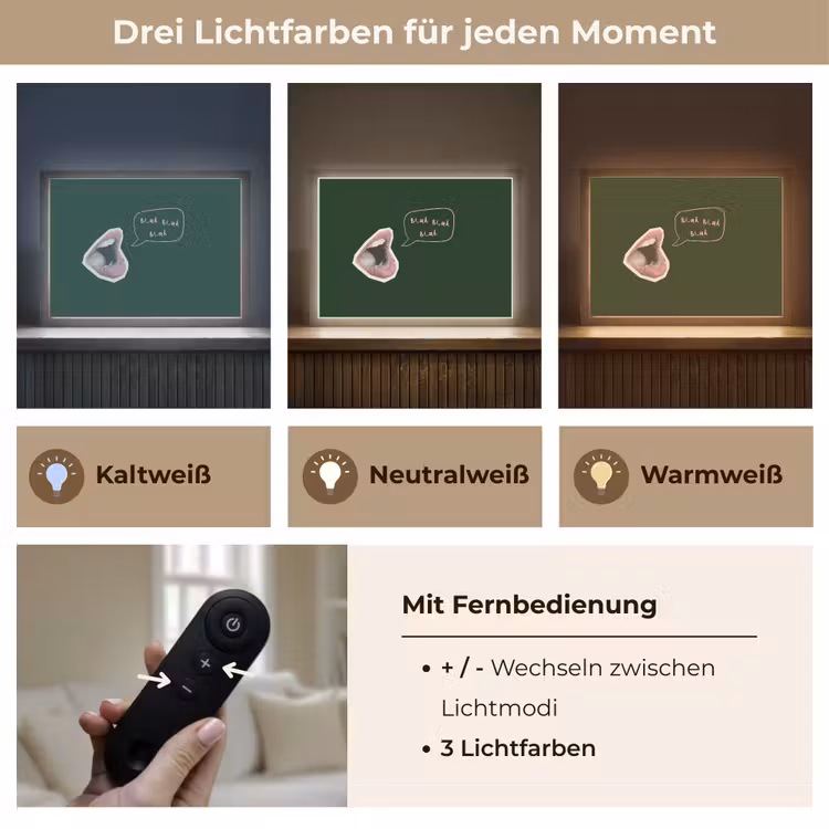 Illustratie - Mond - Donkergroen - Tekstwolkje Light Box met batterij (Wandlamp) middel -USP_lichtkleurDE