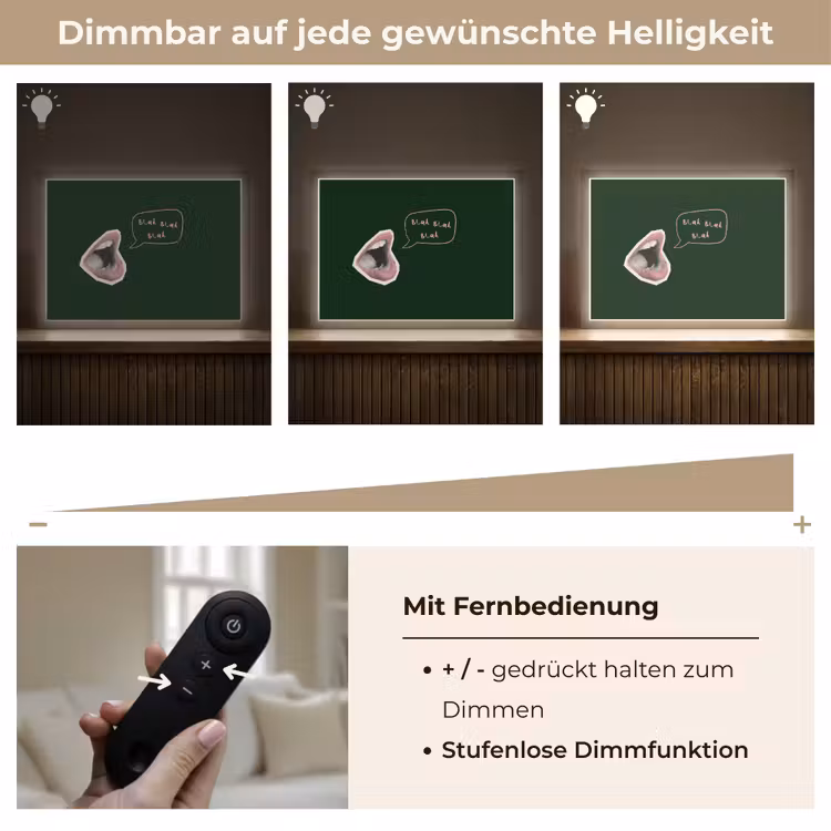 Illustratie - Mond - Donkergroen - Tekstwolkje Light Box met batterij (Wandlamp) middel -USP_dimbaarDE