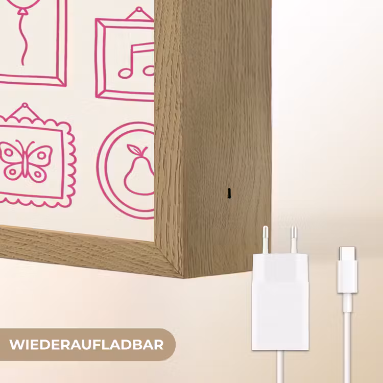 Illustratie - Collectie - Kunst - Minimalistisch - Roze Light Box met batterij (Wandlamp) middel -USP_websiteoplaadbaarDE