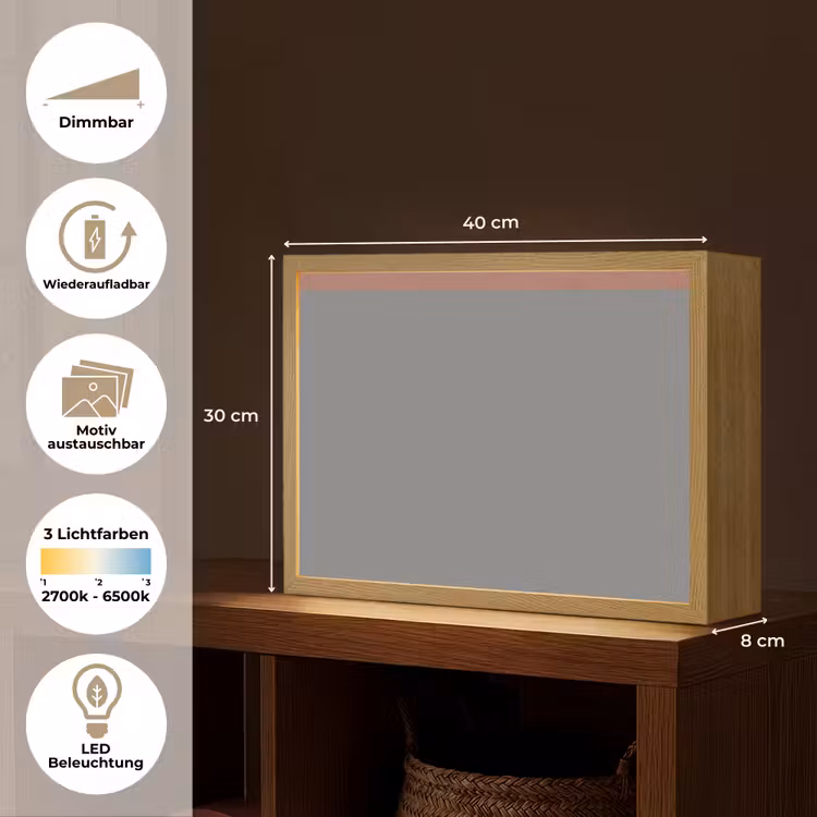 Illustratie - Vogels - Abstract - Roze Light Box met batterij (Wandlamp) middel -USP_websiteoverzichtDE