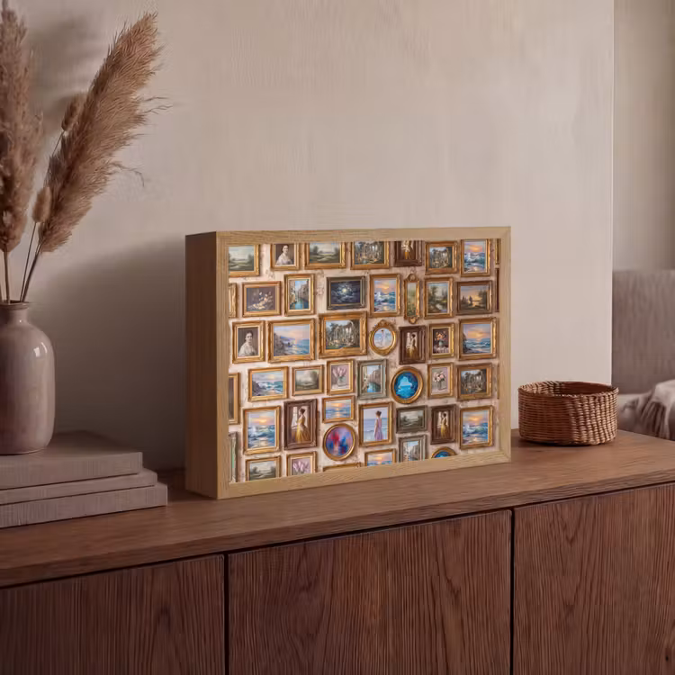 Interieur - Kunst - Collectie - Klassiek - Goud Light Box met batterij (Wandlamp) middel -sfeer2