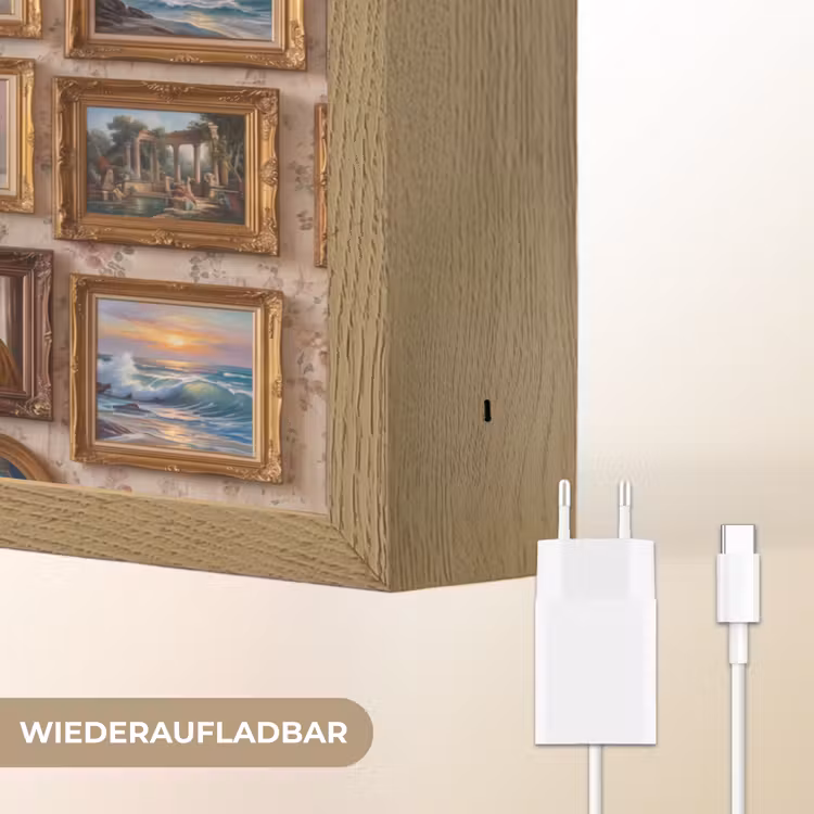 Interieur - Kunst - Collectie - Klassiek - Goud Light Box met batterij (Wandlamp) middel -USP_websiteoplaadbaarDE