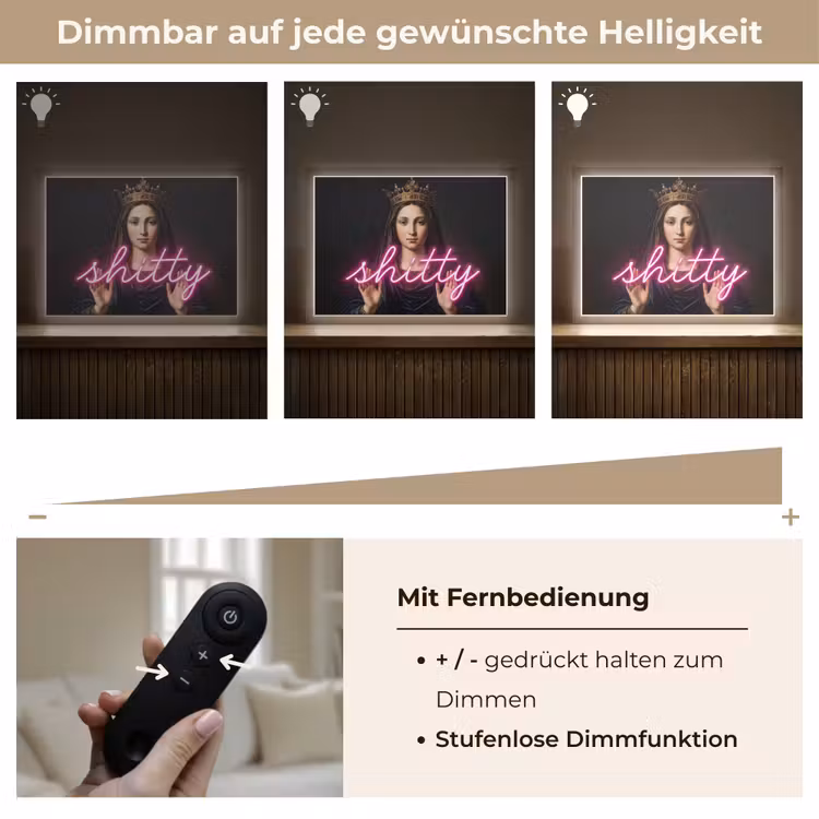 Ironisch - Tekst - Neon Light Box met batterij (Wandlamp) middel -USP_dimbaarDE