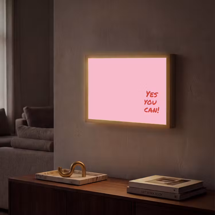 Yes you can do it - Rood - Roze Light Box met batterij (Wandlamp) middel -sfeer1