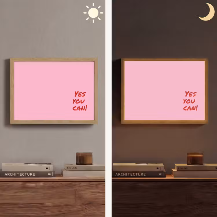 Yes you can do it - Rood - Roze Light Box met batterij (Wandlamp) middel -sfeer3
