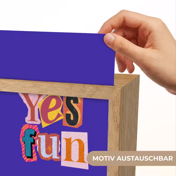 Yes fun - Kleurrijk - Collage-stijl Light Box met kabel (Wandlamp) klein -USP_websiteprintDE