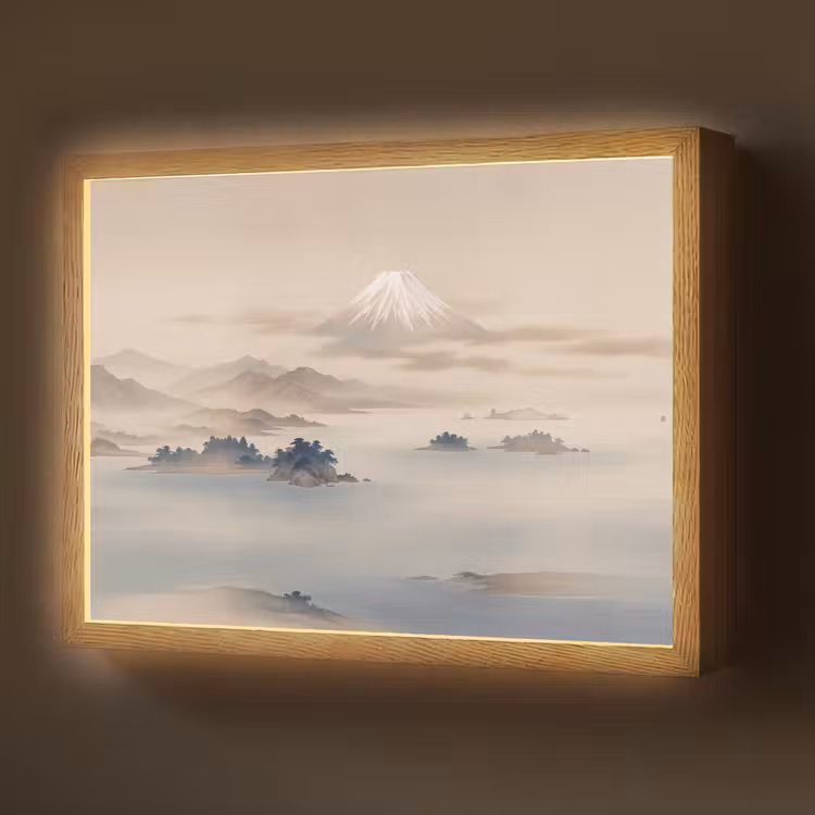 Japans - Landschap - Beige Light Box met batterij (Wandlamp) middel -z3d_website