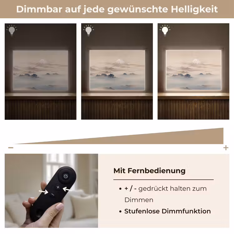 Japans - Landschap - Beige Light Box met batterij (Wandlamp) middel -USP_dimbaarDE