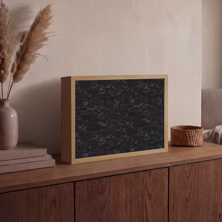 Tegels - Patroon - Marmer - Zwart Light Box met batterij (Wandlamp) middel 907 -sfeer2