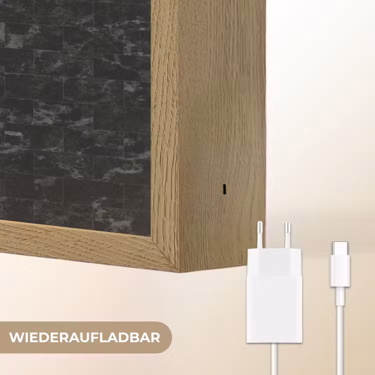 Tegels - Patroon - Marmer - Zwart Light Box met batterij (Wandlamp) middel 907 -USP_websiteoplaadbaarDE