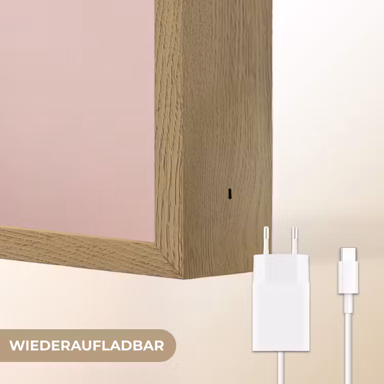 Kaketoe - Portret - Roze Light Box met batterij (Wandlamp) middel -USP_websiteoplaadbaarDE