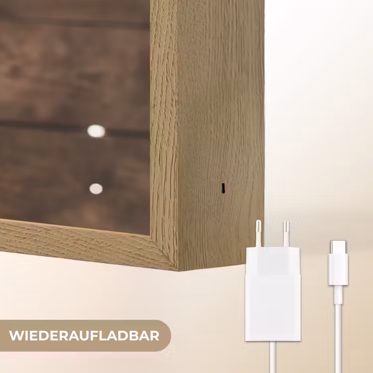 Kalf - Oormerk - Houten stal Light Box met batterij (Wandlamp) middel -USP_websiteoplaadbaarDE