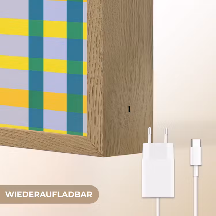 Ruit - Patroon - Kleurrijk Light Box met batterij (Wandlamp) middel 907 -USP_websiteoplaadbaarDE