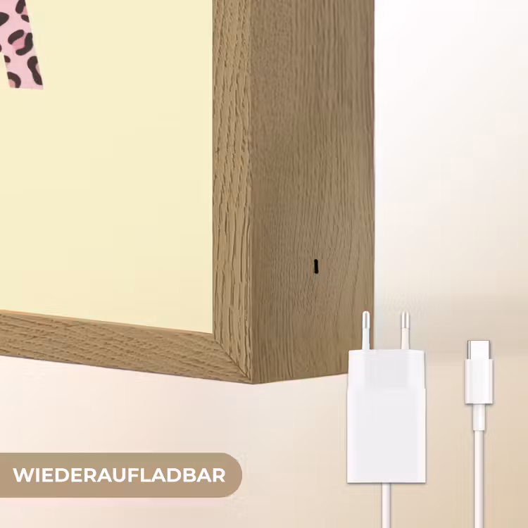 Karma - Luipaardprint - Geel Light Box met batterij (Wandlamp) middel -USP_websiteoplaadbaarDE