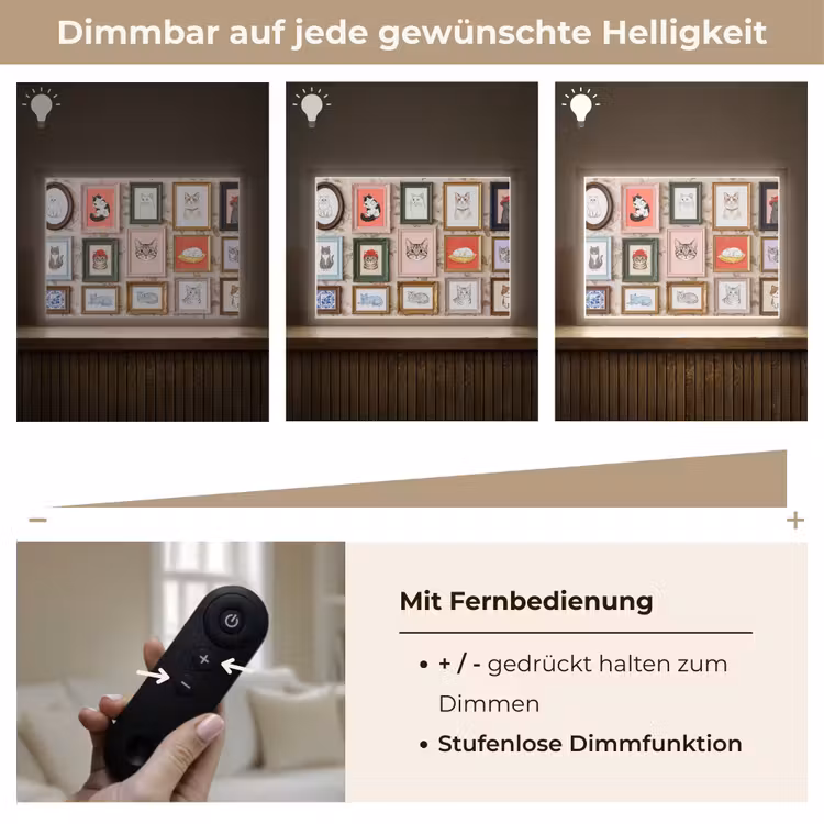 Kat - Portret - Dieren - Illustratie - Lijst Light Box met batterij (Wandlamp) middel -USP_dimbaarDE