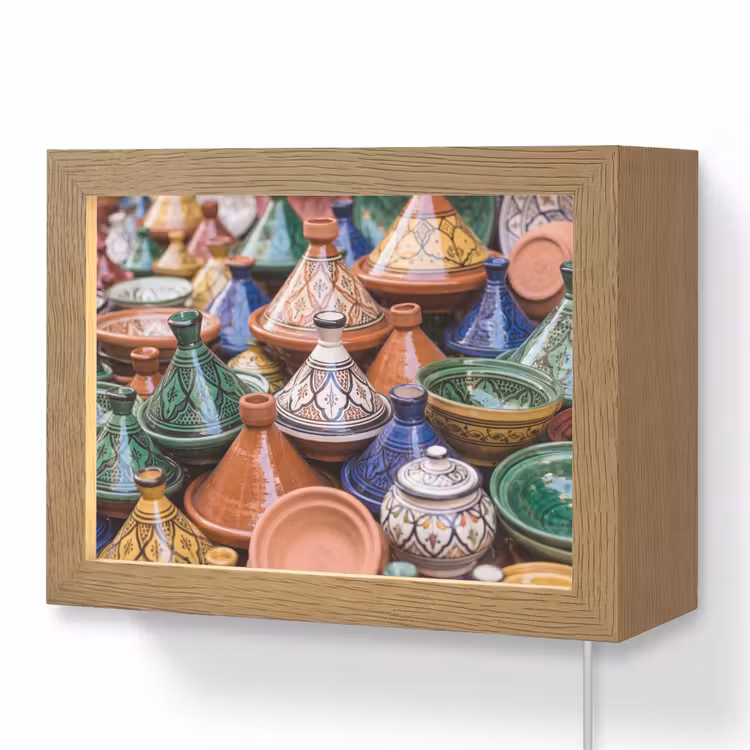 Lightbox - Wandleuchte - Keramik – Bunt – Muster - Aardewerk - Kleurrijk - Patroon Light Box met kabel (Wandlamp) klein