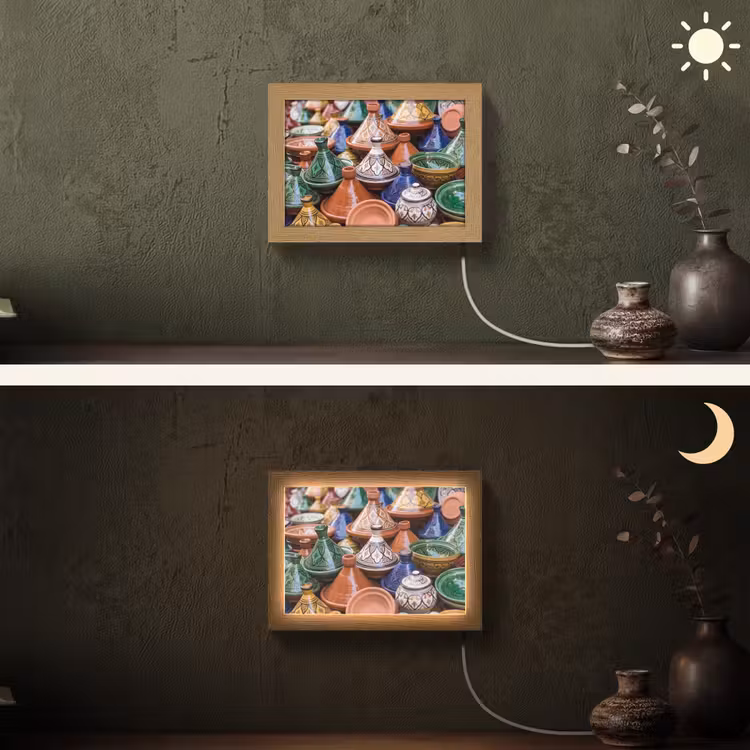Lightbox - Wandleuchte - Keramik – Bunt – Muster - Aardewerk - Kleurrijk - Patroon Light Box met kabel (Wandlamp) klein