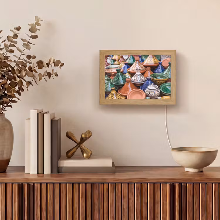 Lightbox - Wandleuchte - Keramik – Bunt – Muster - Aardewerk - Kleurrijk - Patroon Light Box met kabel (Wandlamp) klein
