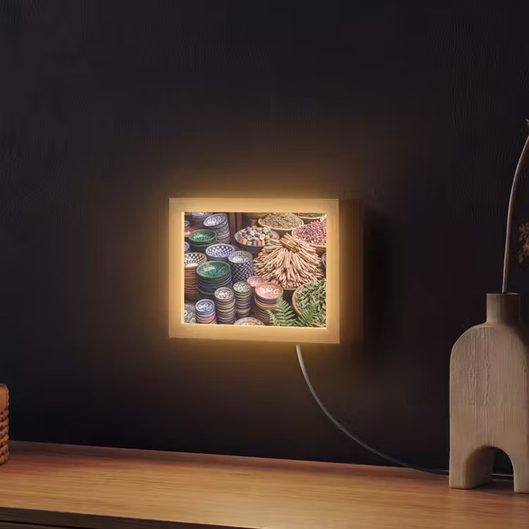 Lightbox - Wandleuchte - Keramik – Orientalisch – Farbenfroh - Aardewerk - Oosters - Kleurrijk Light Box met kabel (Wandlamp) klein