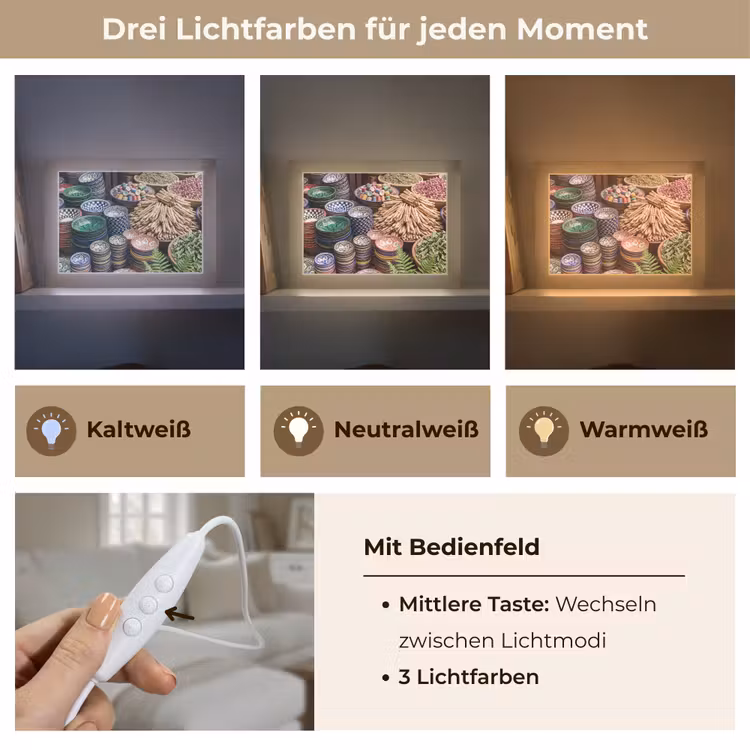 Lightbox - Wandleuchte - Keramik – Orientalisch – Farbenfroh - Aardewerk - Oosters - Kleurrijk Light Box met kabel (Wandlamp) klein