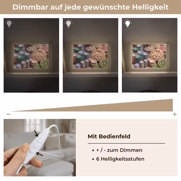 Lightbox - Wandleuchte - Keramik – Orientalisch – Farbenfroh - Aardewerk - Oosters - Kleurrijk Light Box met kabel (Wandlamp) klein