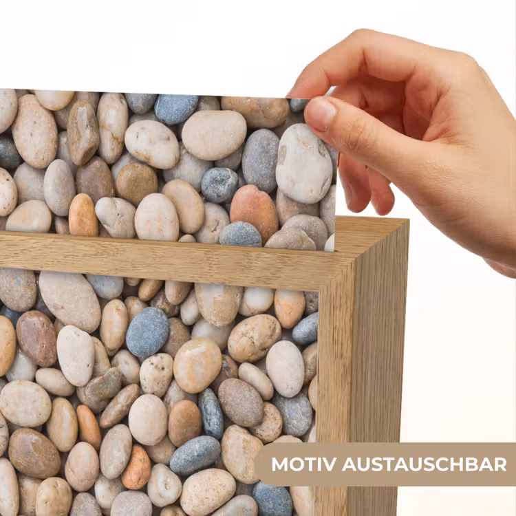 Kiezelstenen - Natuur - Textuur - Beige - Grijs Light Box met kabel (Wandlamp) klein -USP_websiteprintDE