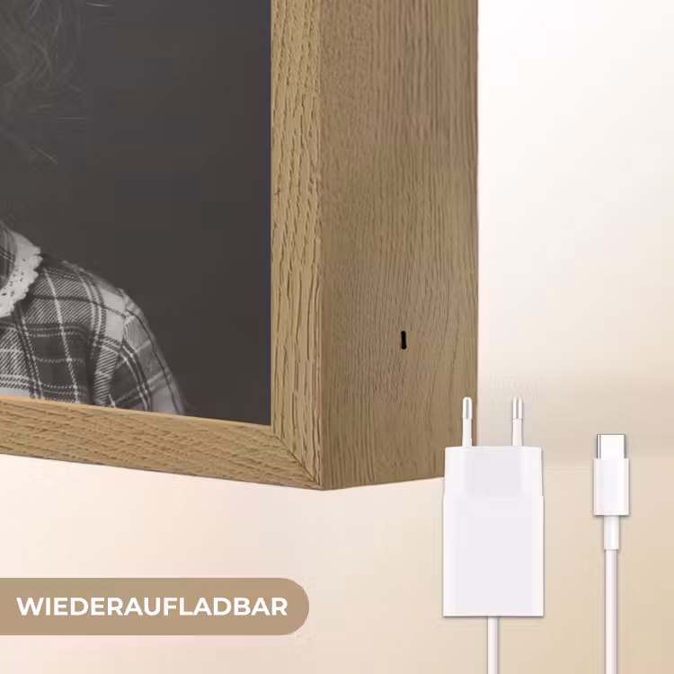 Kind - Vergrootglas - Portret - Zwart-wit Light Box met batterij (Wandlamp) middel -USP_websiteoplaadbaarDE
