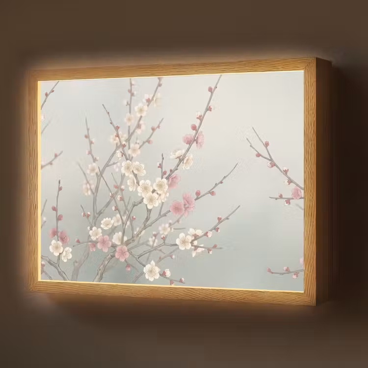 Kersen - Bloesem - Groen Light Box met batterij (Wandlamp) middel -z3d_website