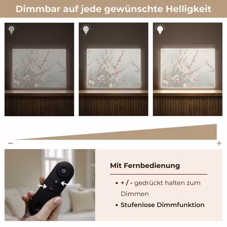 Kersen - Bloesem - Groen Light Box met batterij (Wandlamp) middel -USP_dimbaarDE