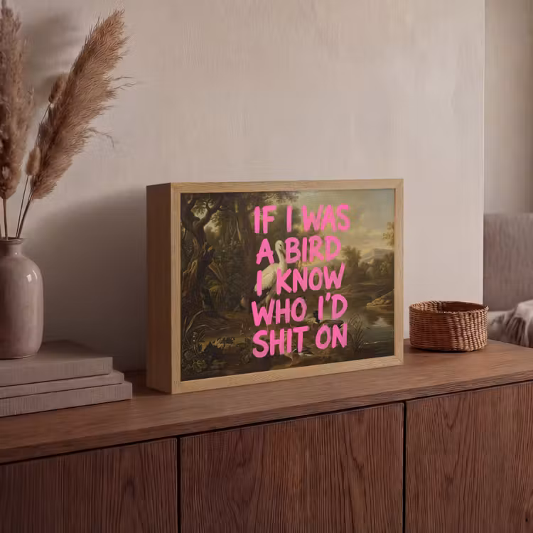 Klassiek - Humor - Roze Light Box met batterij (Wandlamp) middel -sfeer2