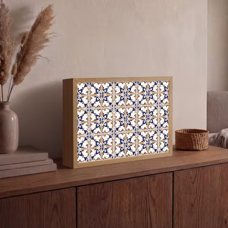 Klassiek - Patroon - Kleurrijk Light Box met batterij (Wandlamp) middel 907 -sfeer2