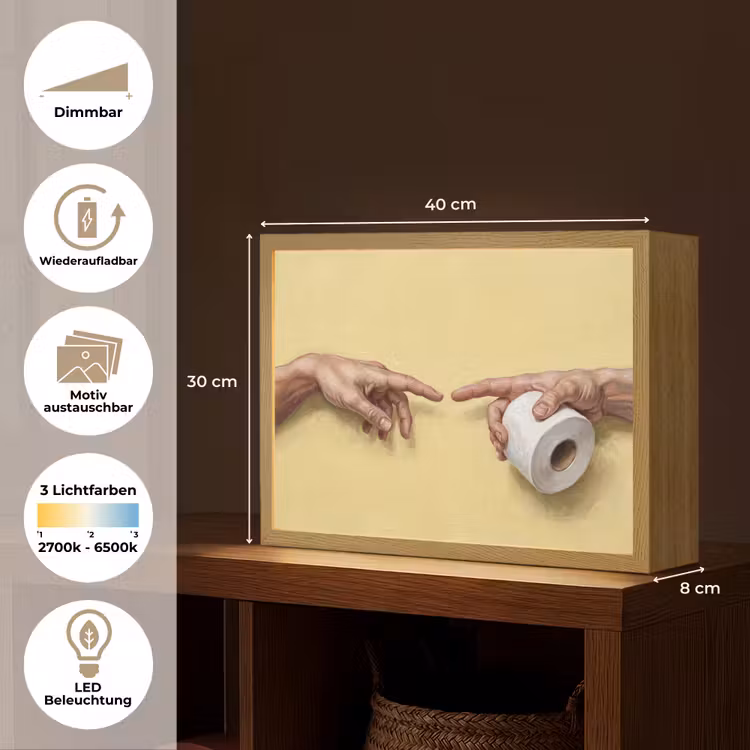 Klassiek - Kunst - Humor Light Box met batterij (Wandlamp) middel -USP_websiteoverzichtDE