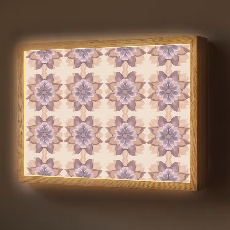 Klassiek - Patroon - Paars Light Box met batterij (Wandlamp) middel 907 -z3d_website
