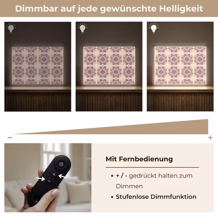 Klassiek - Patroon - Paars Light Box met batterij (Wandlamp) middel 907 -USP_dimbaarDE