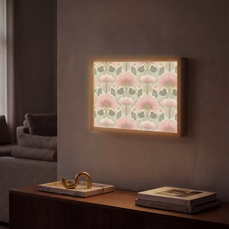 Klassiek - Patroon - Roze Light Box met batterij (Wandlamp) middel 907 -sfeer1