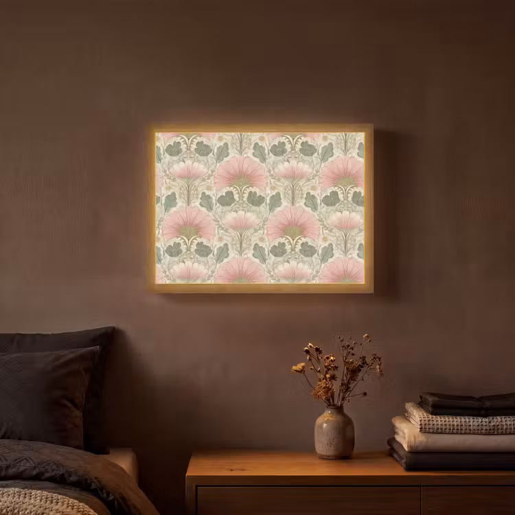 Klassiek - Patroon - Roze Light Box met batterij (Wandlamp) middel 907 -sfeer4