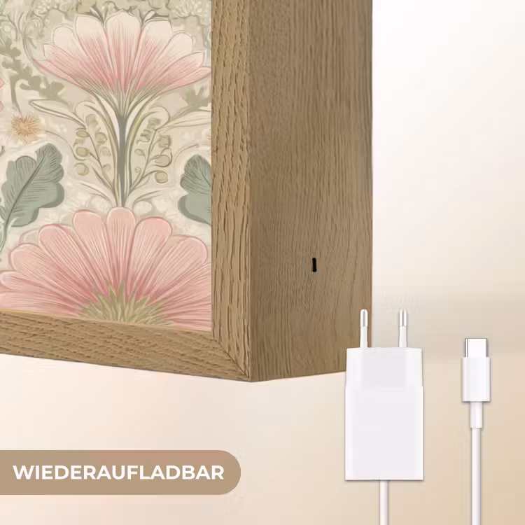 Klassiek - Patroon - Roze Light Box met batterij (Wandlamp) middel 907 -USP_websiteoplaadbaarDE