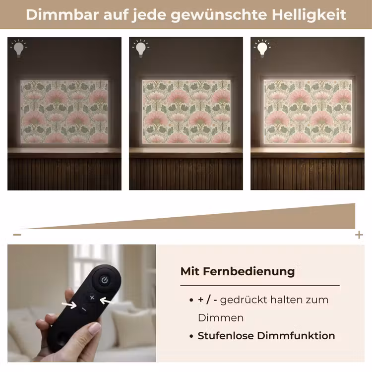 Klassiek - Patroon - Roze Light Box met batterij (Wandlamp) middel 907 -USP_dimbaarDE
