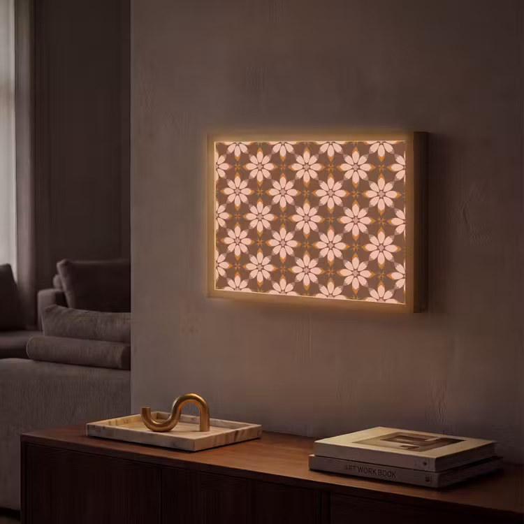 Klassiek - Retro - Bruin Light Box met batterij (Wandlamp) middel 907 -sfeer1