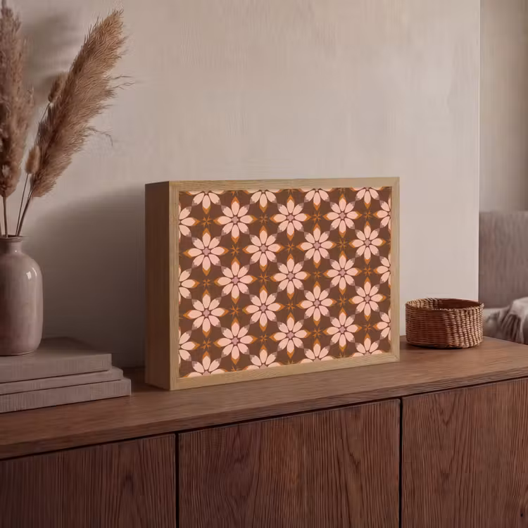 Klassiek - Retro - Bruin Light Box met batterij (Wandlamp) middel 907 -sfeer2