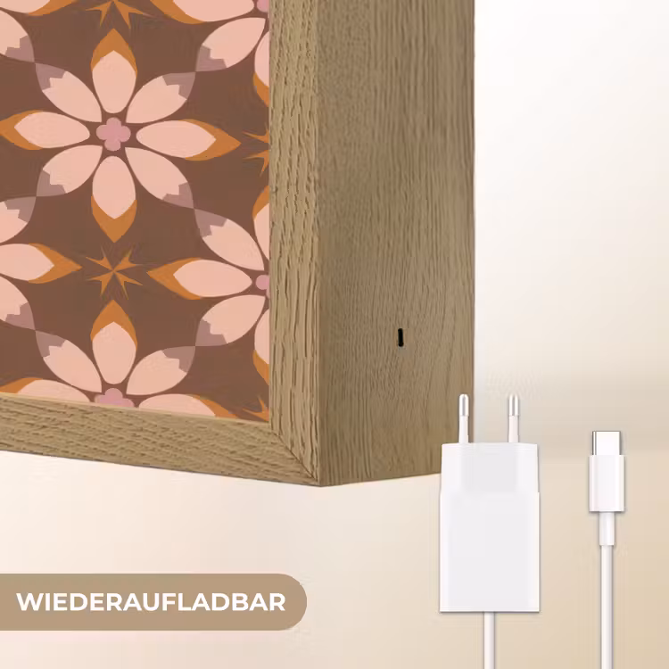 Klassiek - Retro - Bruin Light Box met batterij (Wandlamp) middel 907 -USP_websiteoplaadbaarDE